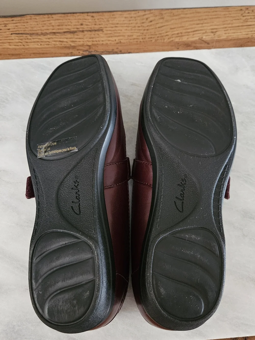 Clarks Women's Mary Jane Flats in Burgundy - Picture 10 of 12